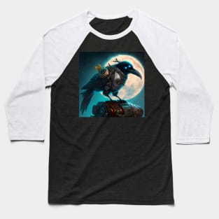 Futuristic Cyborg Raven Nevermore Baseball T-Shirt